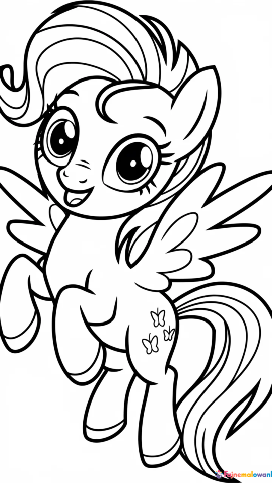 Kolorowanka My Little Pony: Fluttershy do Druku dla Dzieci