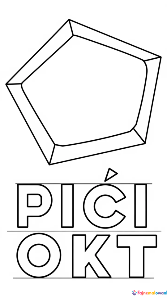 Kolorowanki dla dzieci: kształty – pięciokąt do druku