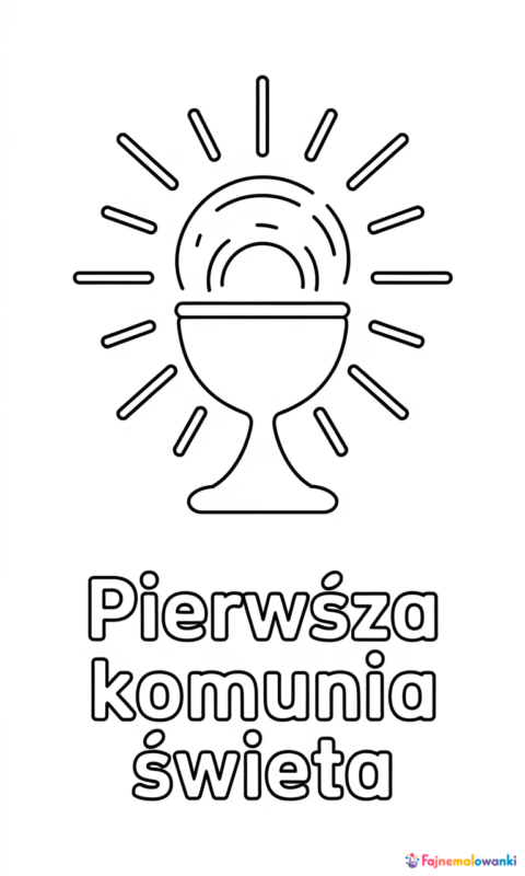 kolorowanka religijna z kielichem i hostią
