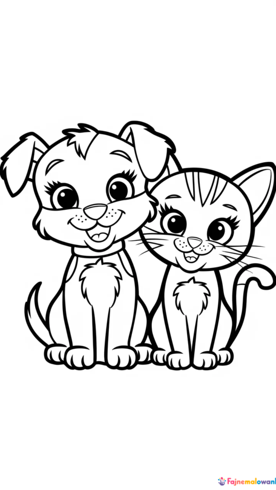 Kolorowanka kawaii: Urocze zwierzęta domowe do druku