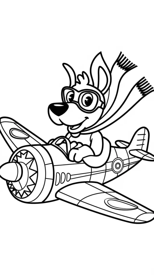 Kolorowanka Scooby-Doo jako pilot samolotu do druku