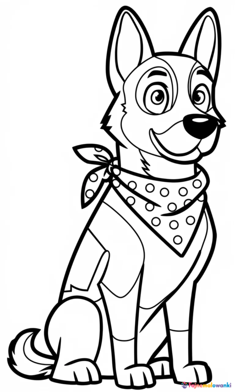 kolorowanka pies w bandanie