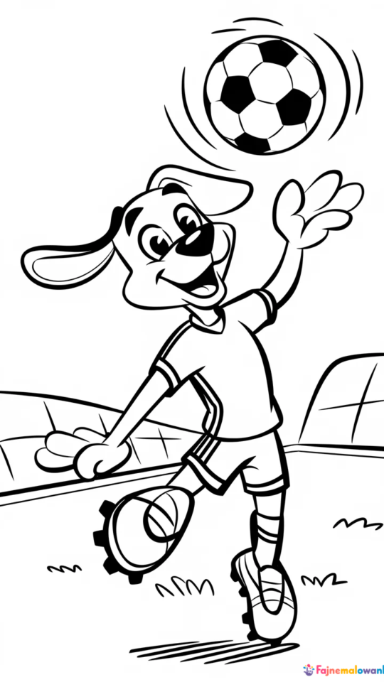 Kolorowanka piłkarz Goofy do druku dla dzieci