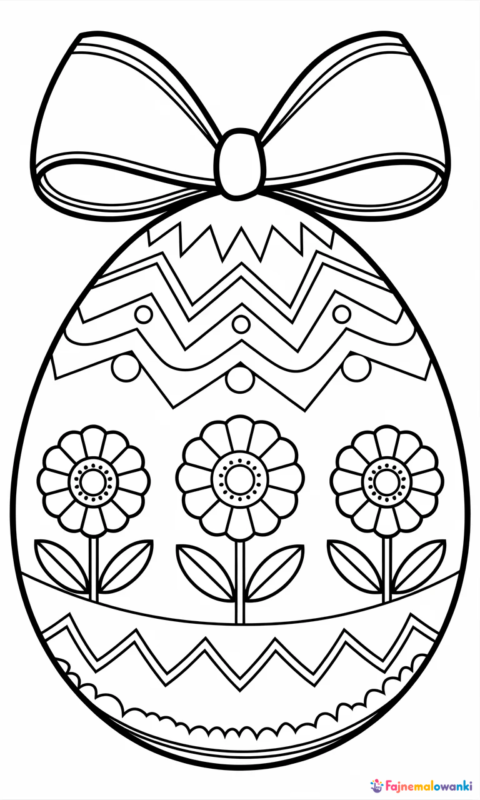 kolorowanka wielkanocna z ozdobnym jajkiem