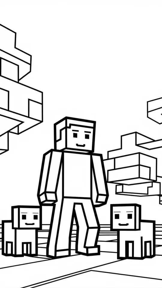 Kolorowanka Minecraft: Świnka Halinka do Druku dla Dzieci