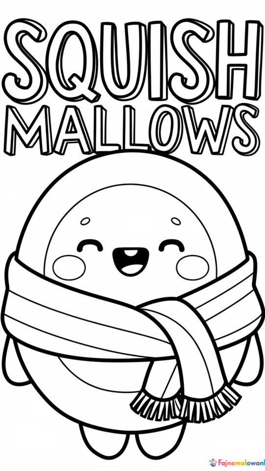 Kolorowanka Squishmallows – Uroczy Pingwinek do Druku
