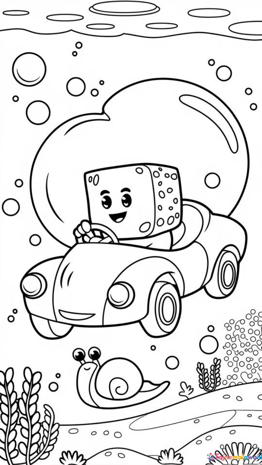 Kolorowanki do druku z postaciami z bajki SpongeBob Kanciastoporty