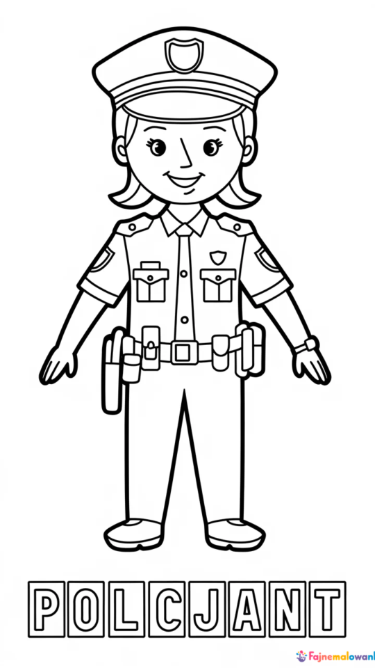 Kolorowanka dla dzieci: Zawody – Policjant do druku