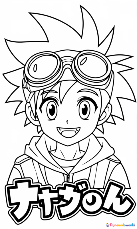 kolorowanka dla dzieci z postacią w stylu anime