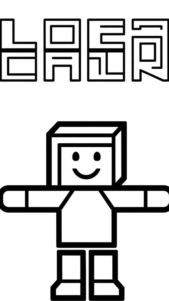 Kolorowanka Roblox Noob dla dzieci do druku i kolorowania