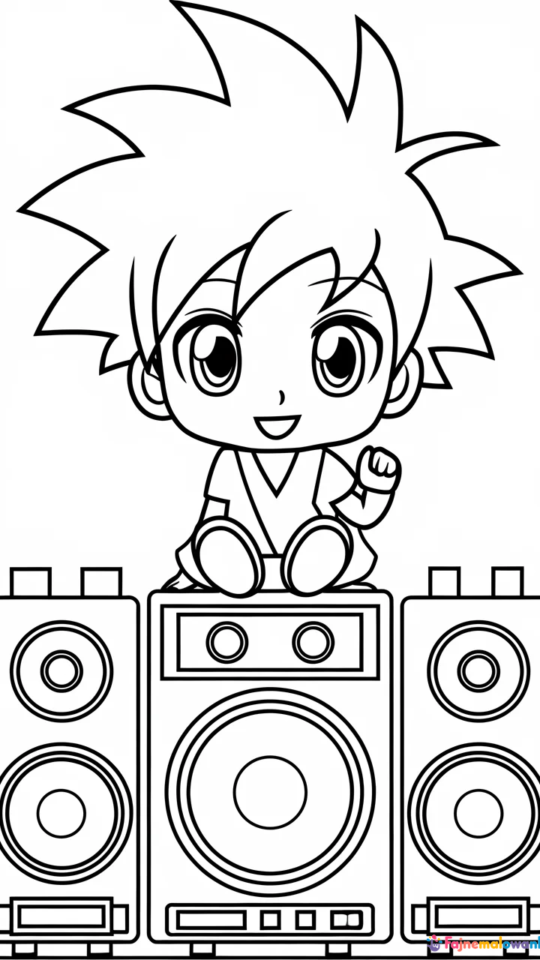Kolorowanki do druku: Girlfriend z Friday Night Funkin’