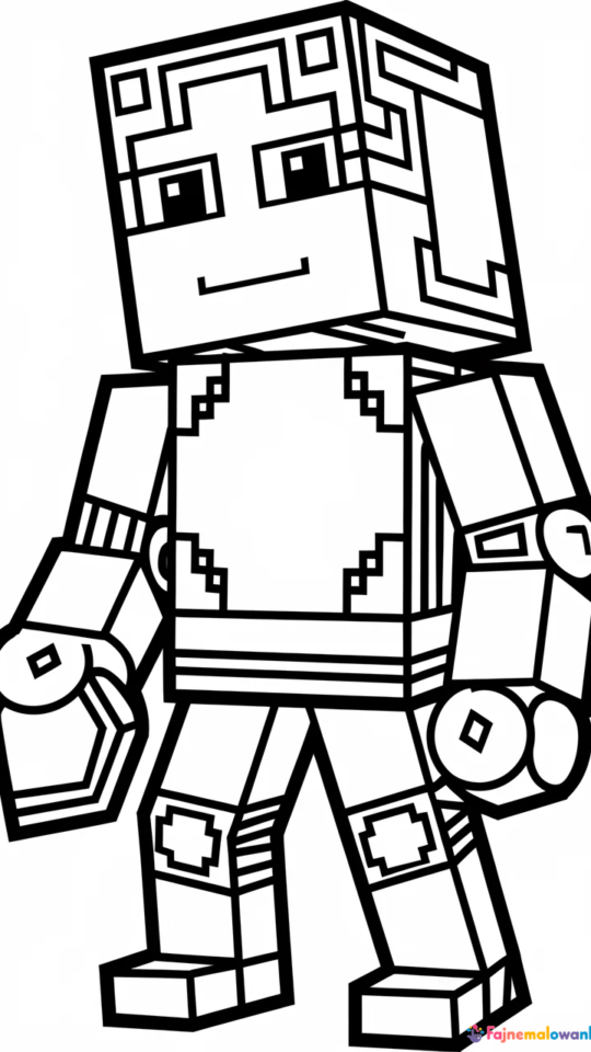 Kolorowanki do druku z Alex z Minecraft dla chłopców