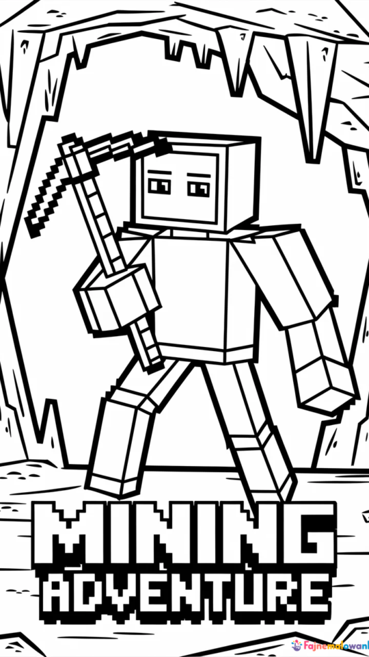 Kolorowanka Minecraft: Steve do Druku dla Dzieci i Fanów