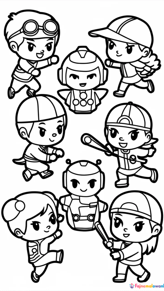 Kolorowanka z Postaciami z Brawl Stars do Druku dla Dzieci