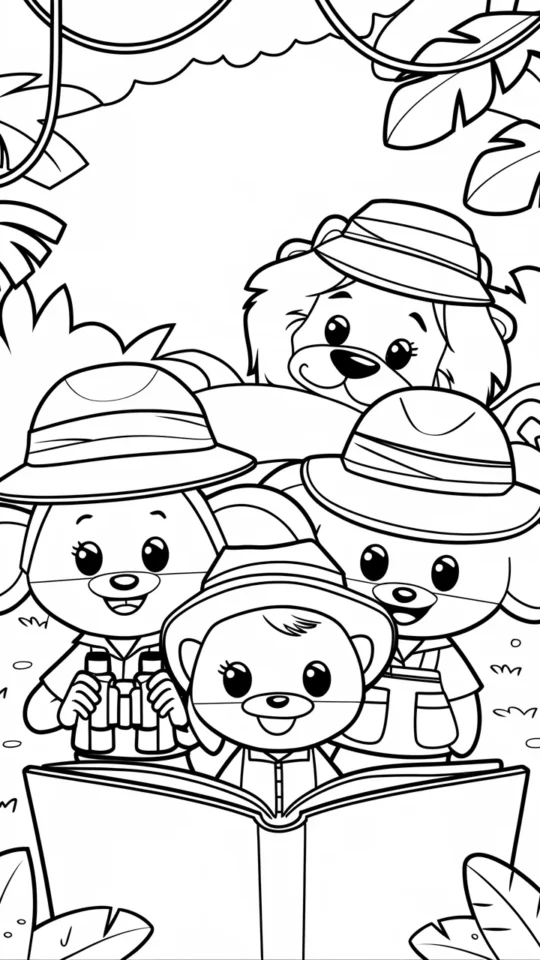 Kolorowanka Goofy na Safari dla Dzieci do Druku i Kolorowania