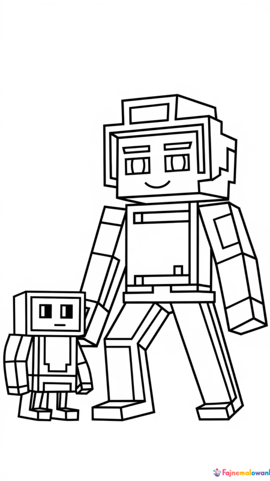 Kolorowanki z psami w stylu Minecraft do druku dla dzieci