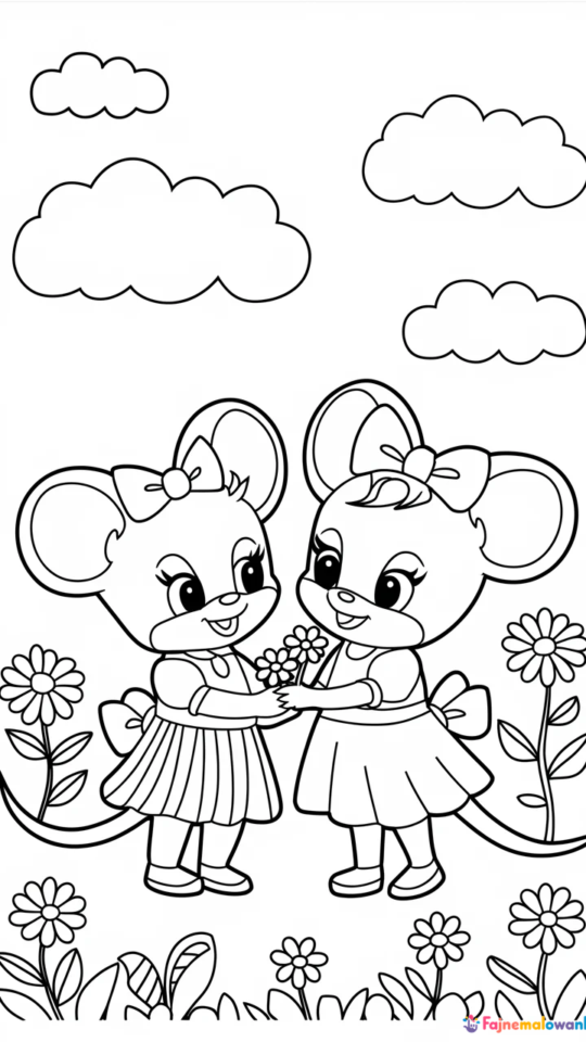 Darmowa kolorowanka Minnie i przyjaciele do druku dla dzieci