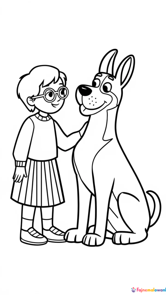 Kolorowanka Velma i Scooby-Doo do druku dla dzieci