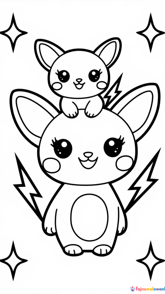 Kolorowanka z Pokemonami: Pikachu do druku dla dzieci