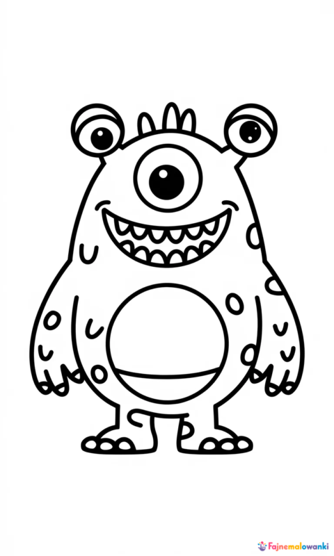 Kolorowanka dla dzieci przedstawiająca zabawnego