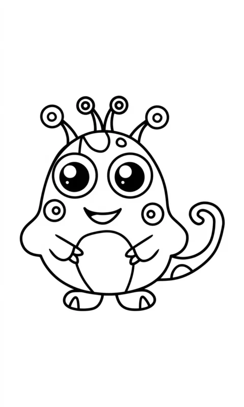 Kolorowanka dla dzieci z uroczym stworkiem