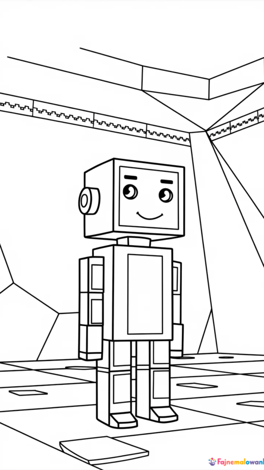Kolorowanka z Zombie Minecraft do Druku dla Dzieci