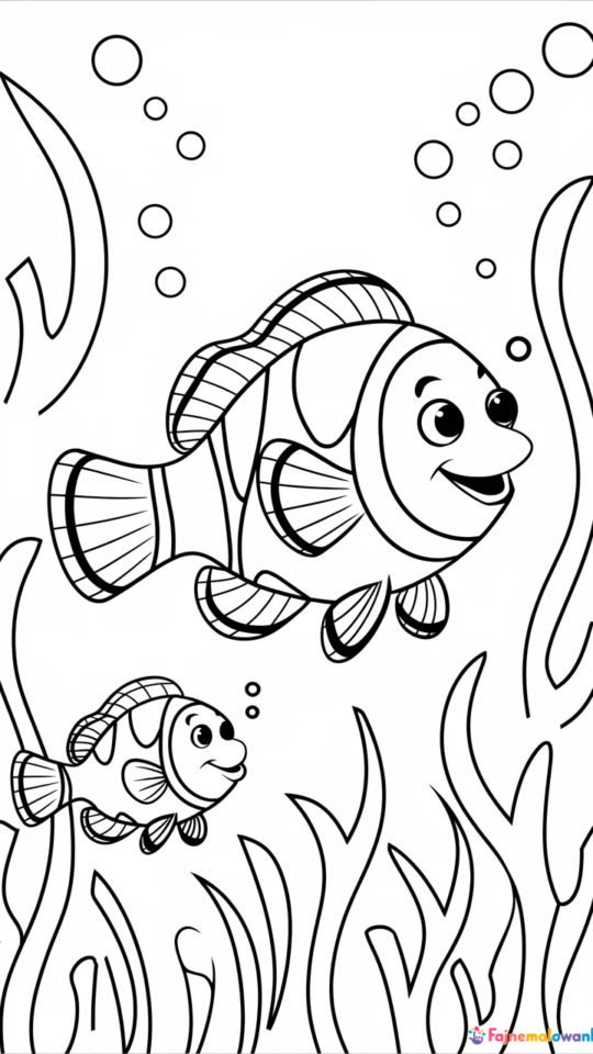 Kolorowanka „Gdzie jest Nemo” do pobrania i wydruku PDF