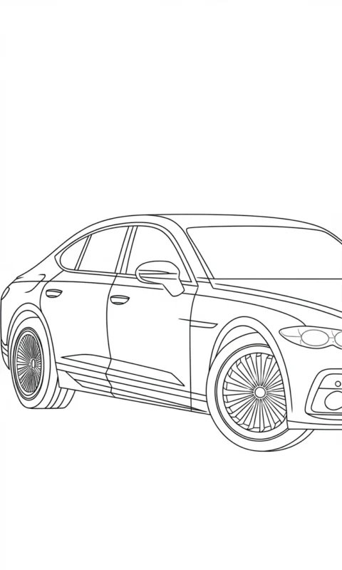 kolorowanka samochód luksusowy do wydruku