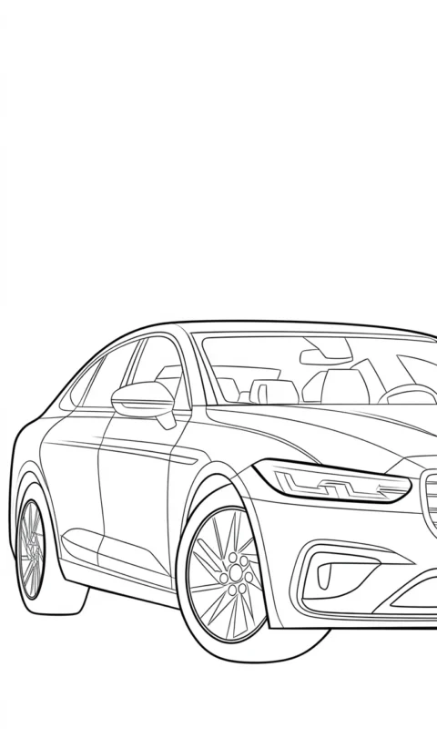 kolorowanka samochód osobowy dla dzieci