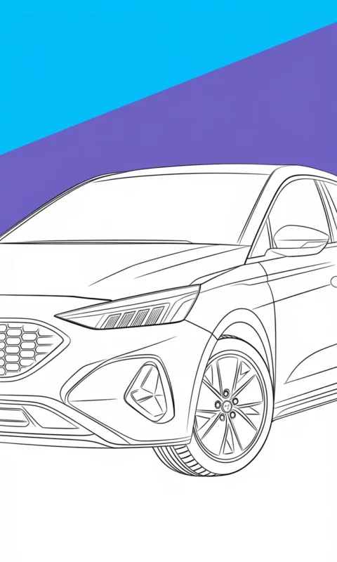 kolorowanka samochód sportowy hatchback do druku