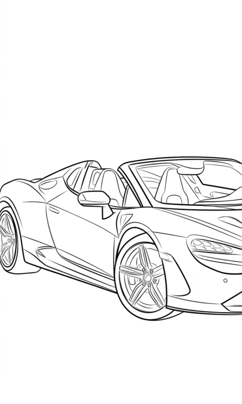 kolorowanka samochód sportowy kabriolet do pokolorowania dla dzieci