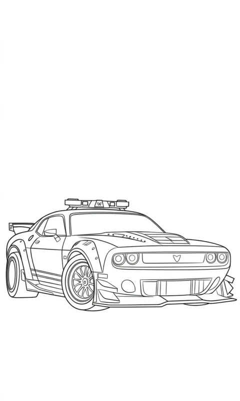 Kolorowanka z samochodem sportowym do pokolorowania