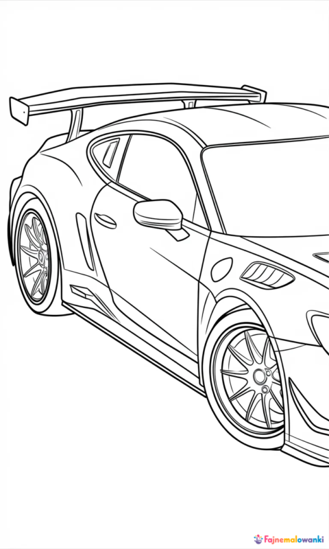kolorowanka samochód sportowy sedan do pokolorowania