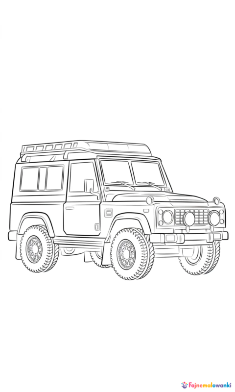 kolorowanka samochód terenowy dla dzieci