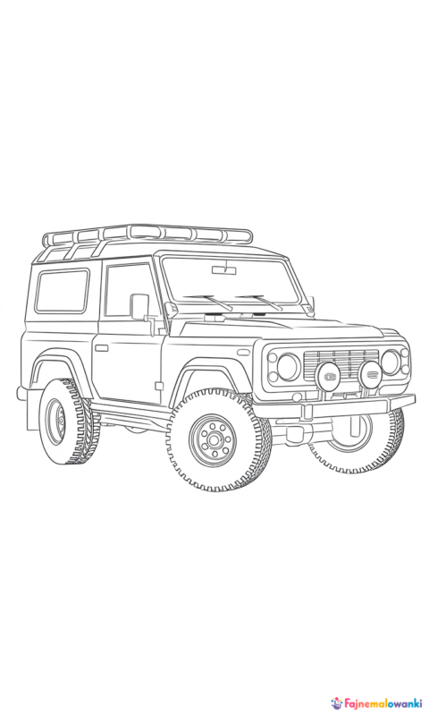 kolorowanka samochód terenowy SUV do pokolorowania dla dzieci