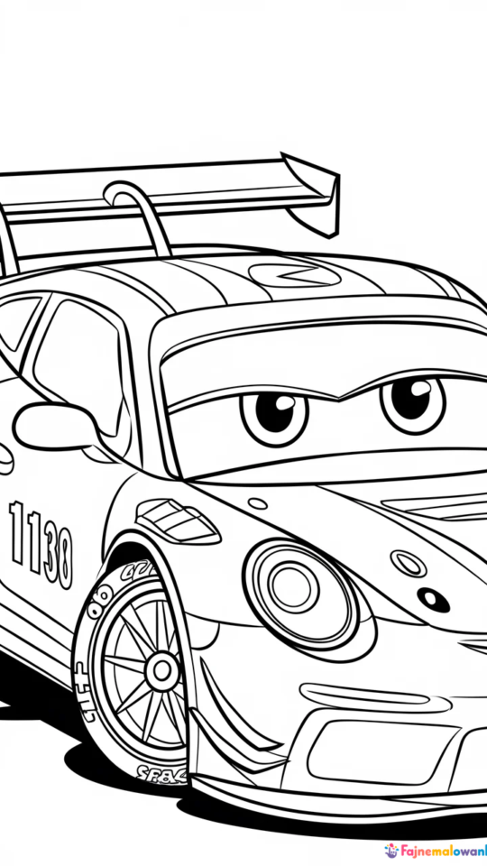 Kolorowanka do wydruku: Wyścigowe auta Hot Wheels dla dzieci