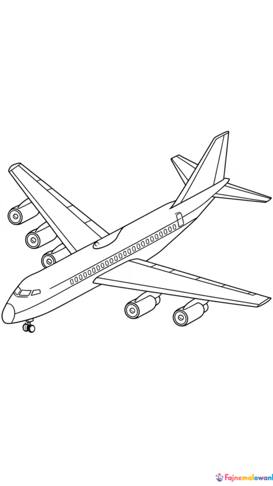 Kolorowanka samolotu Boeing 787 dla dzieci do druku