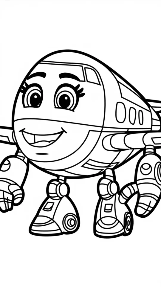 Kolorowanka Lotek z Super Wings do druku dla dzieci
