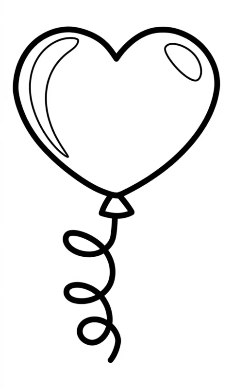 kolorowanka dla dzieci przedstawiająca serce z dekoracyjną wstążką