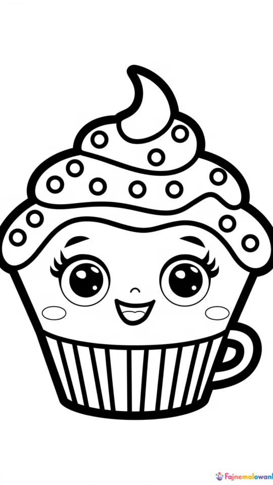 Kolorowanka Shopkins: Muffin z Jagodami do Druku dla Dzieci