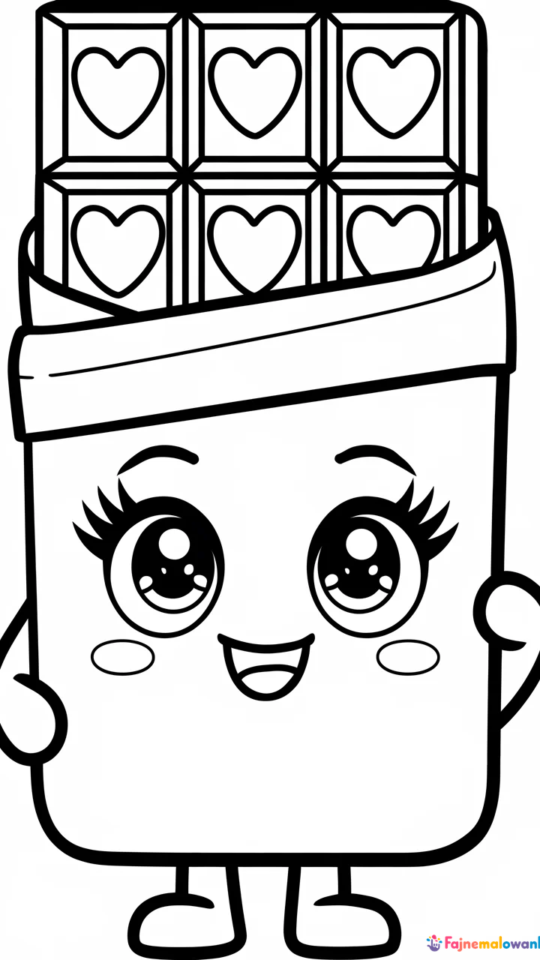 Kolorowanka: Tabliczka Czekolady Shopkins do Druku i Kolorowania