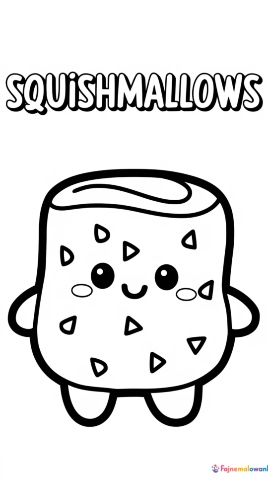 Kolorowanki z postaciami Squishmallows do druku dla dzieci