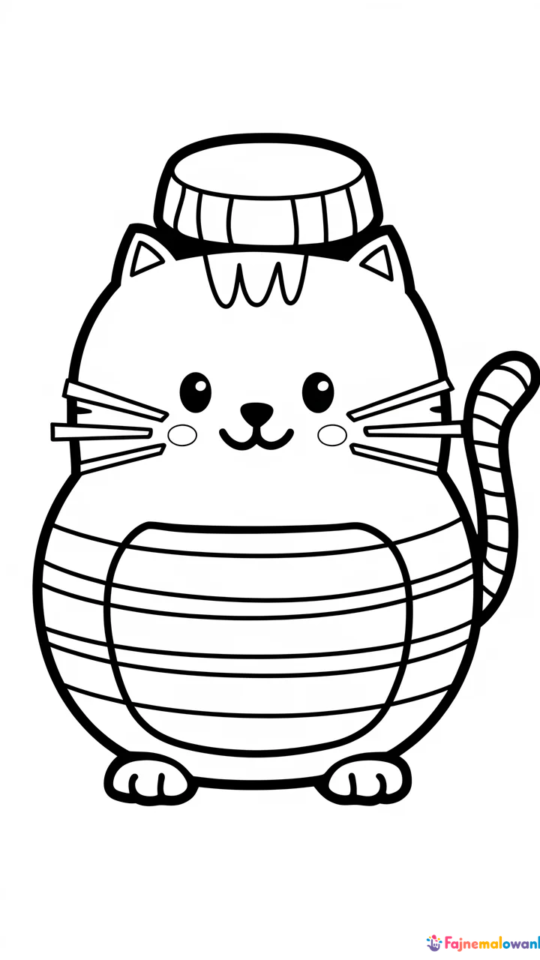 Kolorowanka do druku: Dzień Nutelli z kotkiem Pusheen