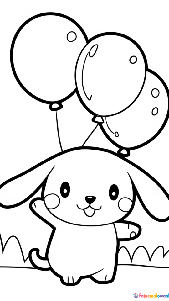 Kolorowanka z pieskiem Cinnamoroll do druku dla dzieci