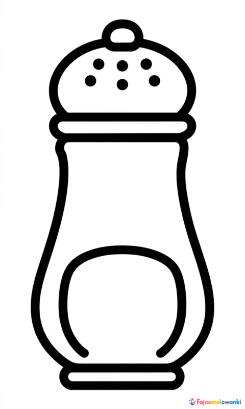 kolorowanka dla dzieci przedstawiająca solniczkę lub pieprzniczkę do pokolorowania