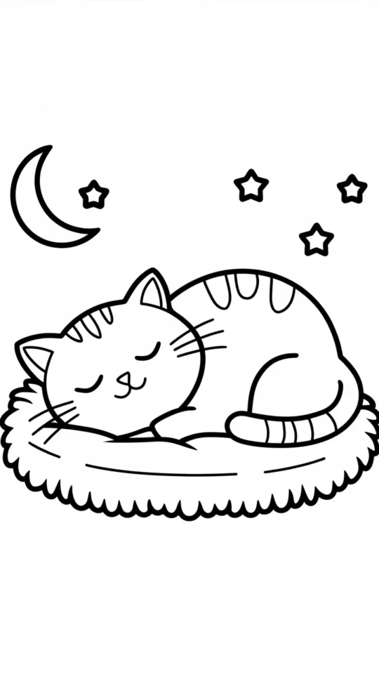 „Kolorowanka Pusheen Śpiąca na Chmurce dla Dzieci”