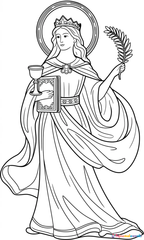 Kolorowanka średniowiecznej księżniczki z koroną