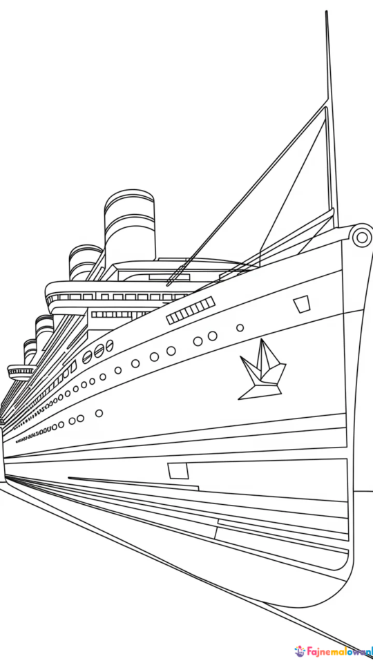 Kolorowanka dla dzieci: Titanic do druku i kolorowania