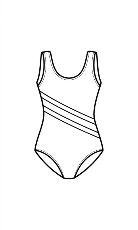 kolorowanka strój kąpielowy dla dzieci do pokolorowania