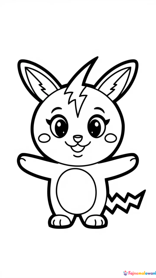 Kolorowanka: Elektryczny Atak Pikachu do Wydrukowania i Kolorowania